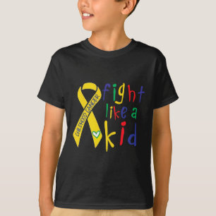 T-shirt Ruban d'or Fight Like Kid Sensibilisation au cance