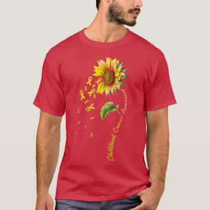 T-shirt Ruban d'or Tournesol Enfance Cancer Sensibilisatio