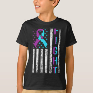 T-shirt Ruban du drapeau américain de sensibilisation à la