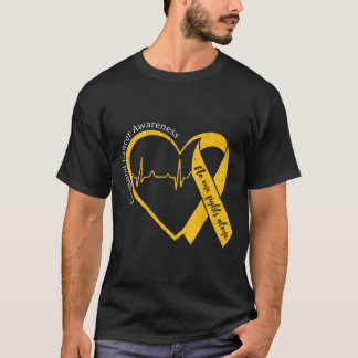T-shirt Ruban en forme de cœur doré pour sensibilisation a