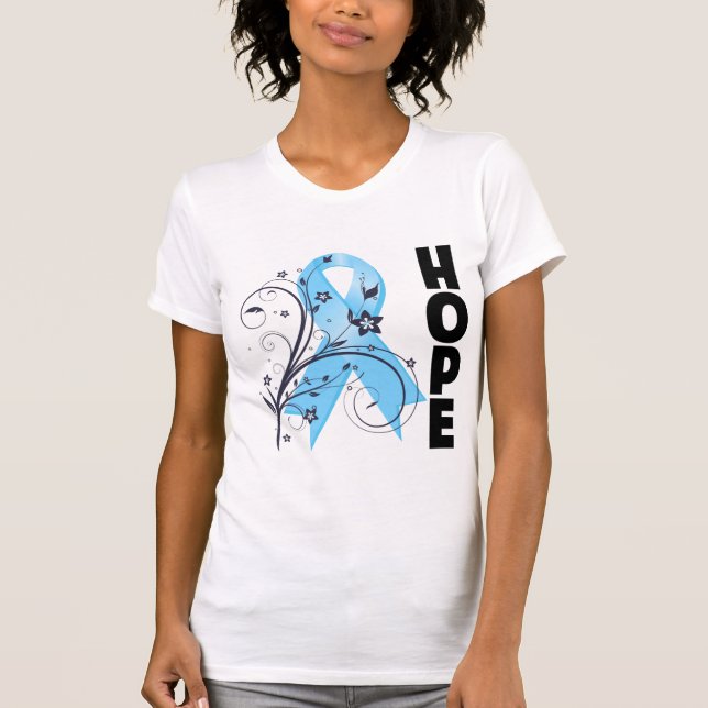 T-shirt Ruban floral d'espoir de Lymphedema (Devant)