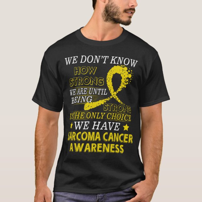 T-shirt Ruban fort de conscience de jaune de cancer de (Devant)