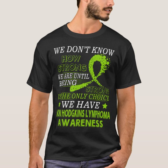T-shirt Ruban fort de vert de chaux de lymphome non (Devant)