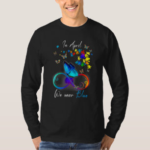 T-shirt Ruban Papillon En Avril Nous Portons L'Autisme Ble