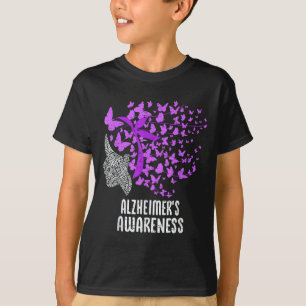 T-shirt Ruban papillon violet de sensibilisation à Alzheim