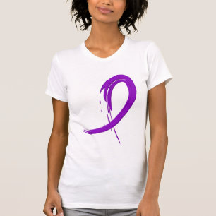 T-shirt Ruban pourpre A4 de maladie d'Alzheimer
