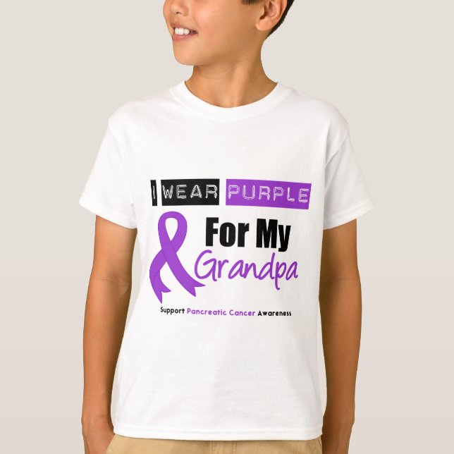 T-shirt Ruban pourpre de Cancer pancréatique pour mon (Devant)