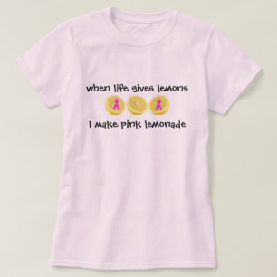 T-shirt Ruban rose de rose de limonade pour le cancer du