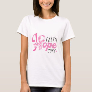 T-shirt Ruban Rose Espoir Foi Guérir Cancer du Sein