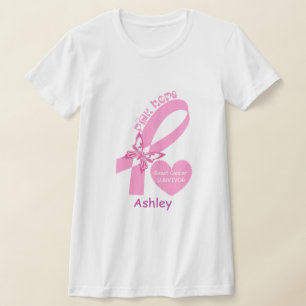T-shirt Ruban rose et butterfy Surveineuse du cancer du se