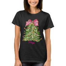 Ruban rose vert sapin de Noël