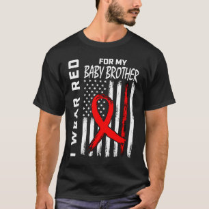 T-shirt Ruban Rouge Bébé Frère Maladie Cardiaque Sensibili