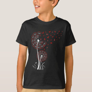 T-shirt Ruban Rouge Dandelion Maladie cardiaque Cancer du 