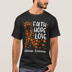 T-shirt Ruban Sang Cancer Faith Hope Love Leukemia Awar