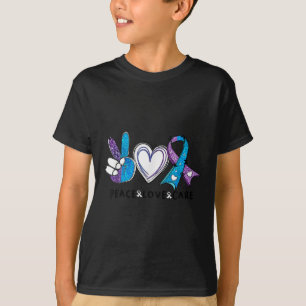 T-shirt Ruban sarcelle et violet de sensibilisation à la p