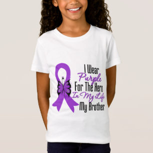 T-Shirt Ruban sur le cancer pancréatique Mon héros Mon f