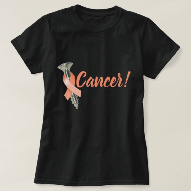 T-shirt Ruban utérin de pêche de Cancer de vis (Design devant)