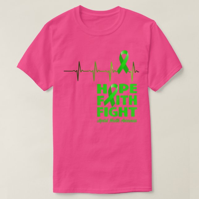 T-shirt Ruban Vert Pour La Santé Mentale 1512 (Design devant)