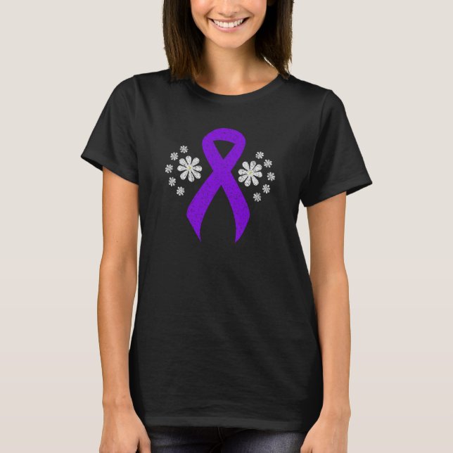 T-shirt Ruban Violet Chalkboard, lymphome de Hodgkin (Devant)