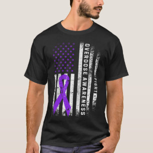 T-shirt Ruban Violet de Sensibilisation au Surdosage Drape
