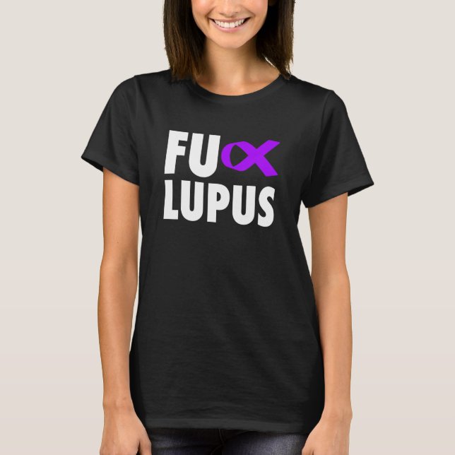 T-shirt Ruban violet Fu Lupus - Lupus (Devant)