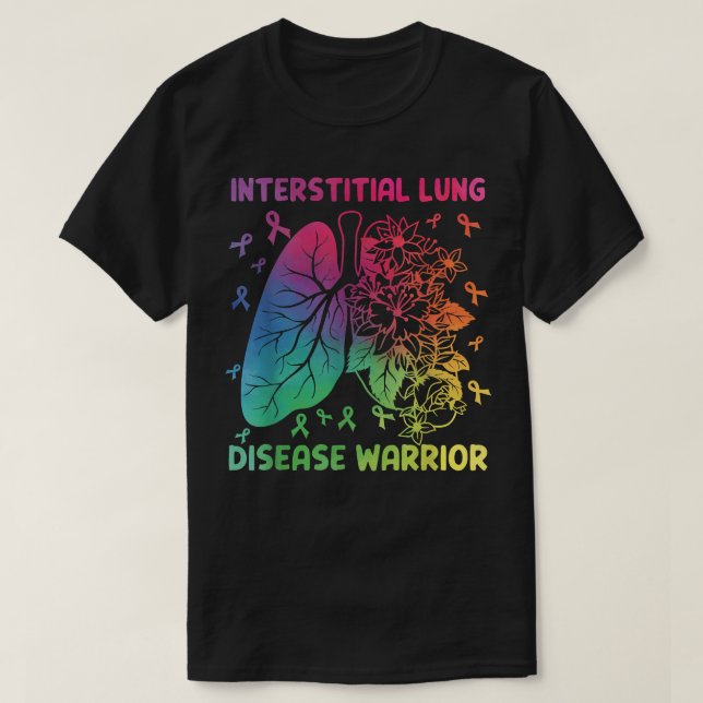 T-shirt Rubans du guerrier de la maladie pulmonaire inters (Design devant)