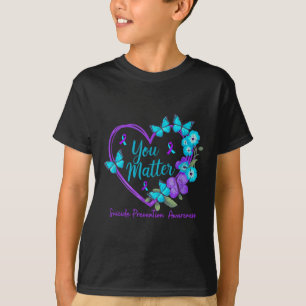 T-shirt Rubans sarcelle et violet de sensibilisation à la