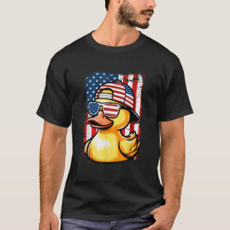 T-shirt Rubber Duck American Flag 4th Of July Funny Sungla