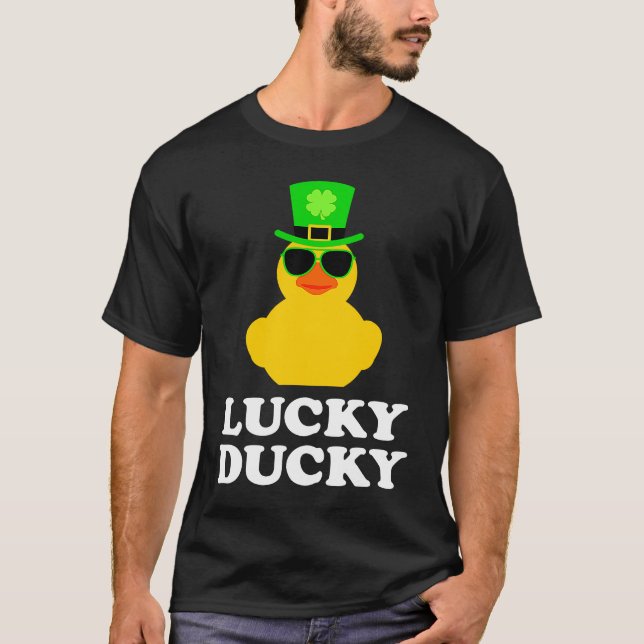 T-shirt Rubber Duck Four Leaf C Hat Sunglasses St Patrick' (Devant)