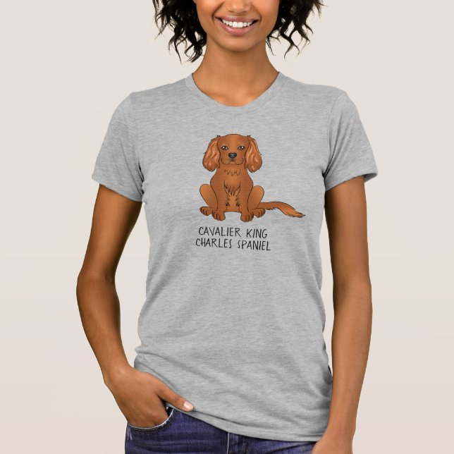 T-shirt Ruby Cavalier King Charles Spaniel Chien & Texte (Devant)