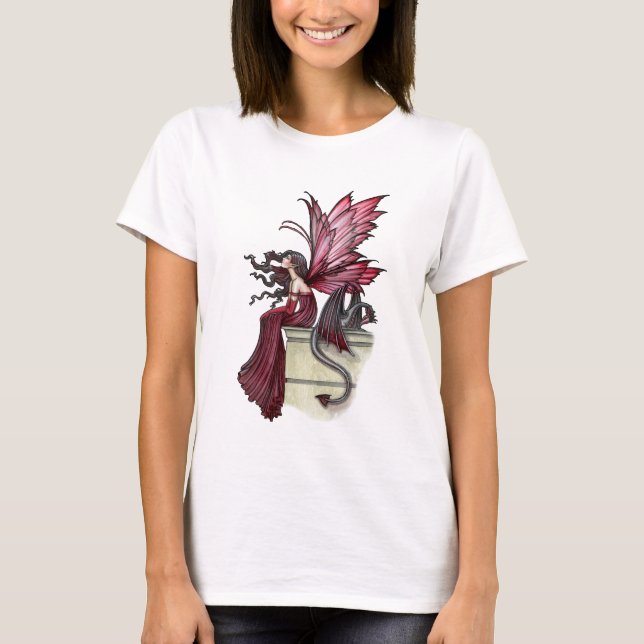 T-shirt Ruby Gothic Red Fairy and Dragon (Devant)