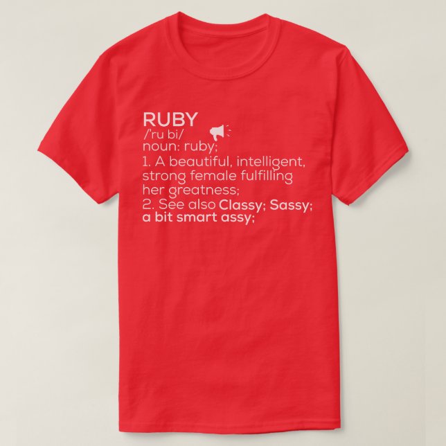 T-shirt Ruby Nom Ruby Définition Ruby Femme Nom Ruby Me (Design devant)