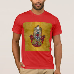 T-shirt Ruby Pomegranate Heart Red Bird Hamsa