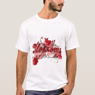 T-shirt Ruby Red Script Blossoms