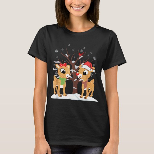 T-shirt Rudolph et Clarice Christmas Reindeer (Devant)