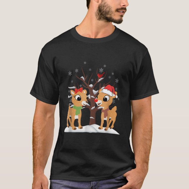 T-shirt Rudolph Et Clarice Reindeer (Devant)