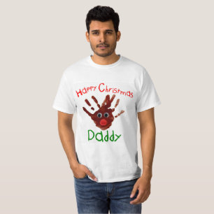 T-shirt Rudolph reind imprimé à la main de Noël