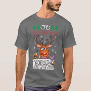 T-shirt Rudolph Reindeer Drunk Vilain Sweater Prem