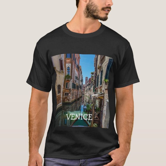 T-shirt Rue étroite avec canal à Venise (Devant)