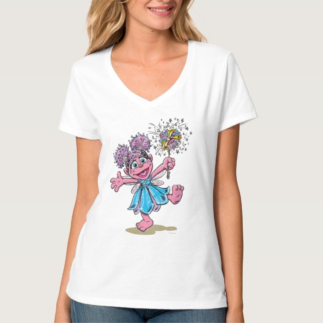T-shirt Rue Sésame Abby Cadabby Art rétro (Devant)
