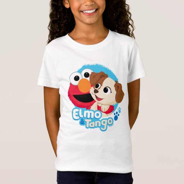 T-Shirt Rue Sésame | Badge Elmo & Tango (Devant)