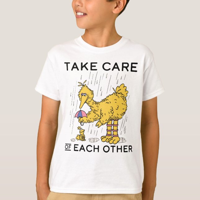 T-shirt Rue Sésame | Big Bird Prenez soin de vous (Devant)