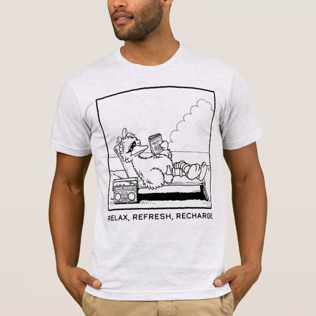 T-shirt Rue Sésame | Big Bird Relax Refresh Recharge (Devant)