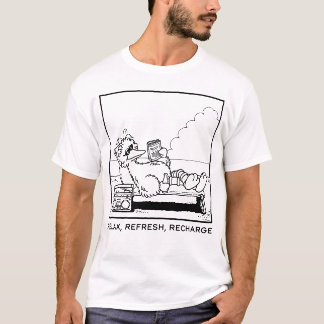 T-shirt Rue Sésame | Big Bird Relax Refresh Recharge (Devant)