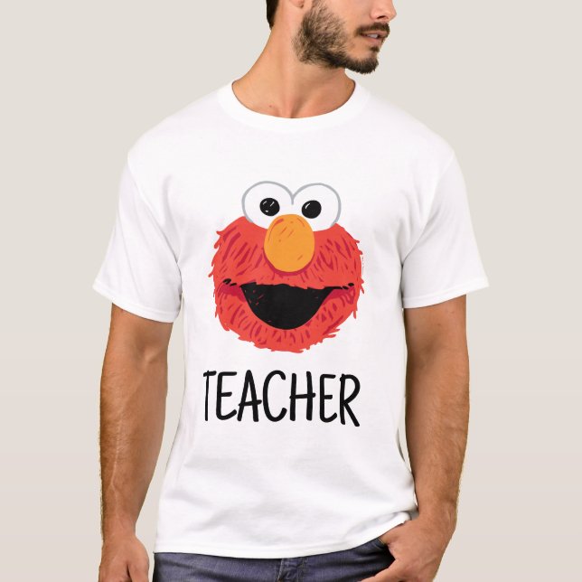 T-shirt Rue Sésame | Elmo Face Teacher (Devant)