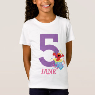 T-Shirt Rue Sésame   Elmo Girl's 5th Birthday