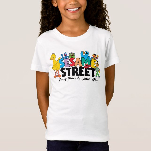 T-Shirt Rue Sésame | Furry Friends depuis 1969 (Devant)