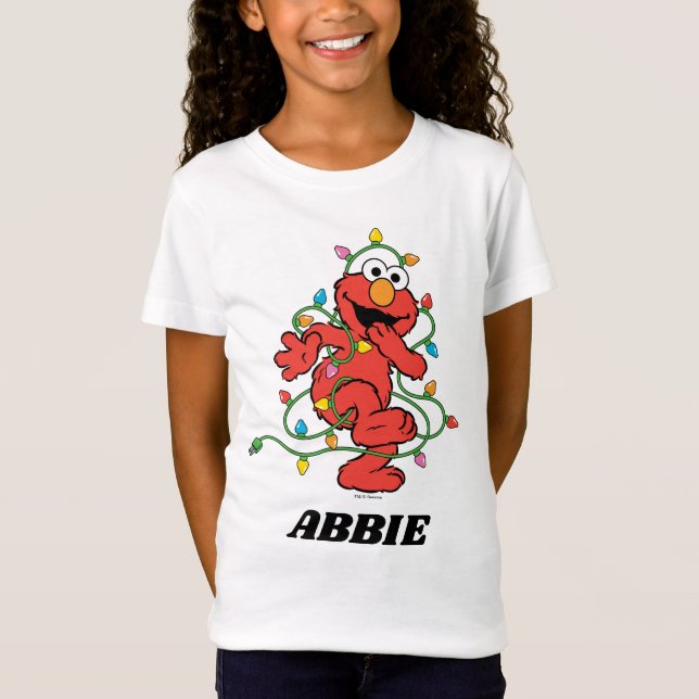 T-Shirt Rue Sésame | Lumières de Noël Elmo (Devant)