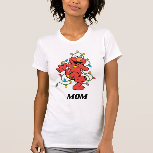 T-shirt Rue Sésame | Lumières de Noël Elmo (Devant)
