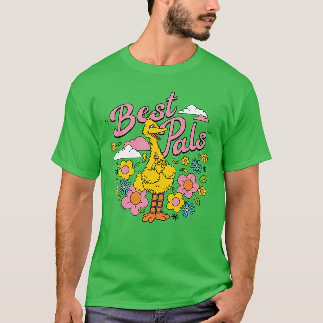 T-shirt Rue Sésame | Meilleurs potes d'oiseaux jaunes (Devant)
